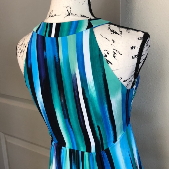 Beautiful Calvin Klein Blue Striped Babydoll Dress - Picture 4 of 8
